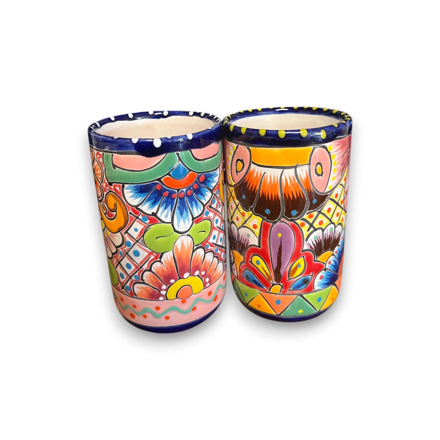 Talavera Tumbler Cup – Hand-Painted Mexican Ceramic Glass